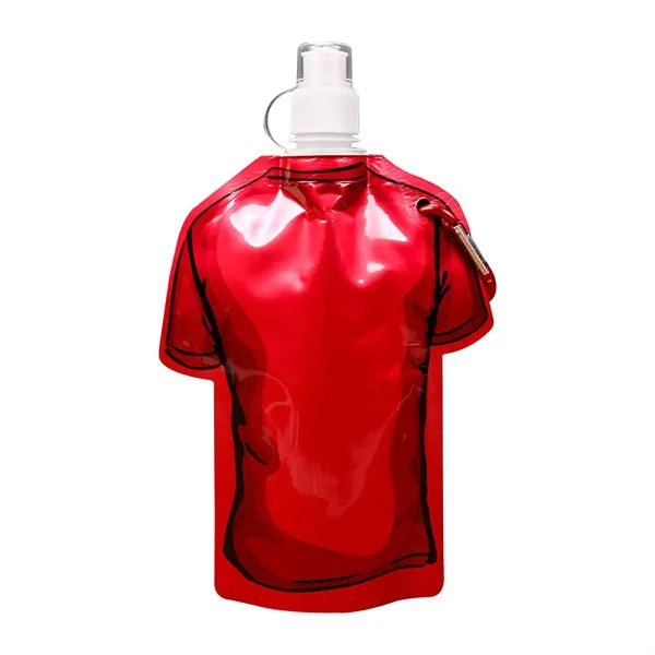 T Shirt Shaped Flip Top Foldable Water Bottle W/Carabiner