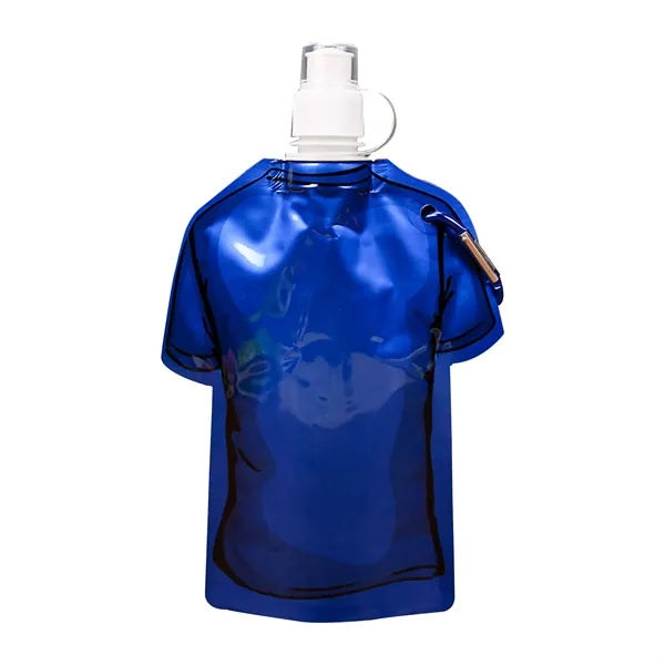 T Shirt Shaped Flip Top Foldable Water Bottle W/Carabiner