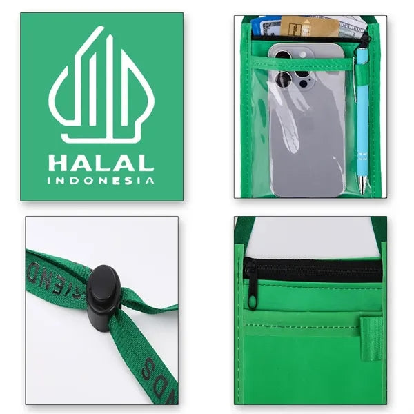Wristlet Keychain Lanyard with Dual Pouches