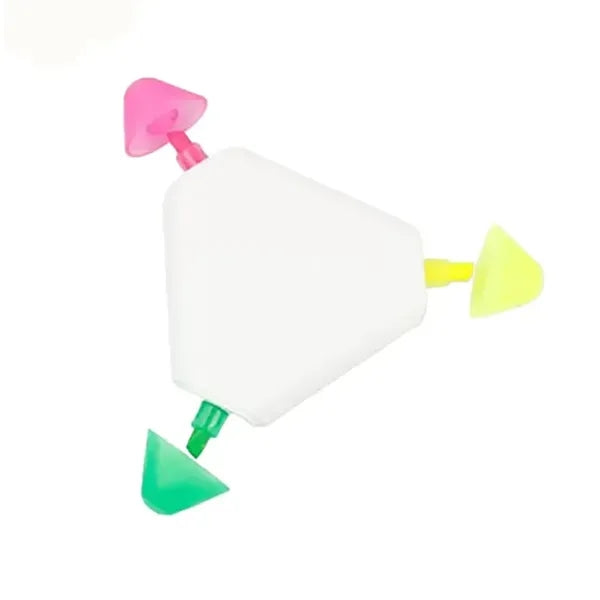 3-In-1 Portable Triangle Three-Color Highlighter Marker Pen