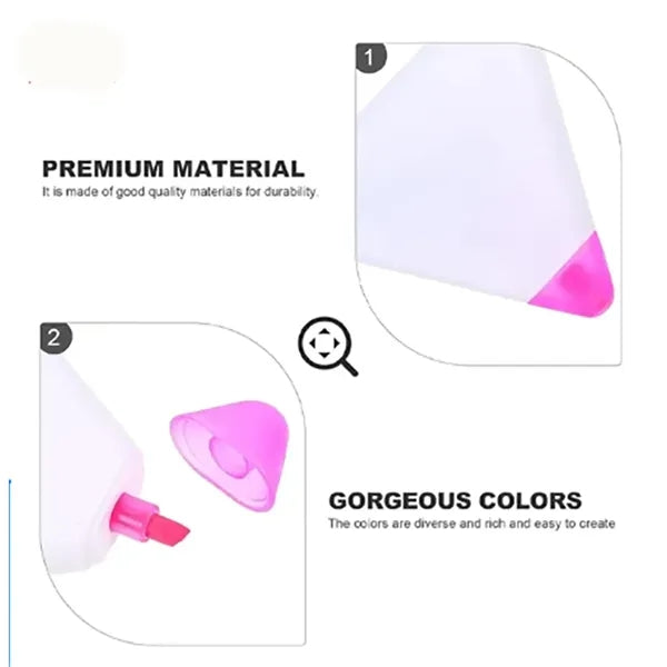 3-In-1 Portable Triangle Three-Color Highlighter Marker Pen