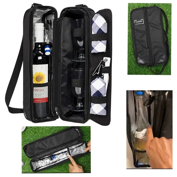 Insulated Beverage Carrier Bag With Cooler Compartment