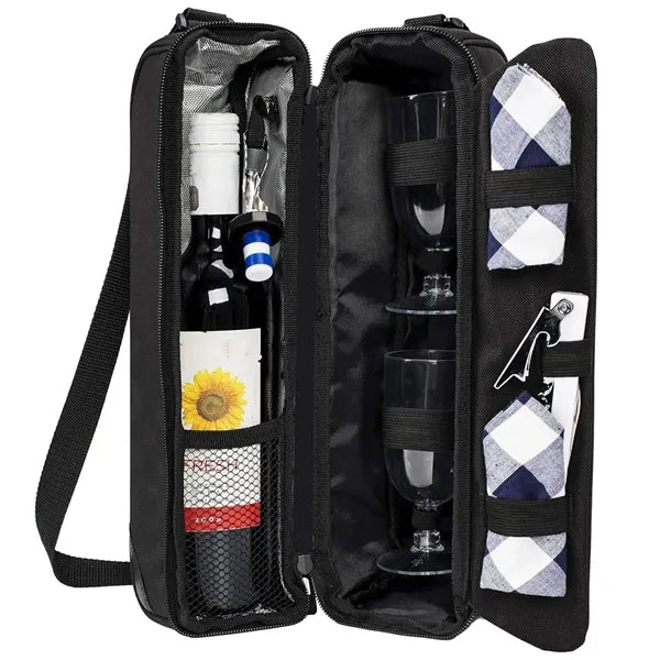 Insulated Beverage Carrier Bag With Cooler Compartment