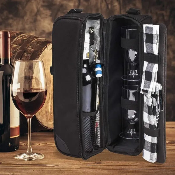 Insulated Beverage Carrier Bag With Cooler Compartment