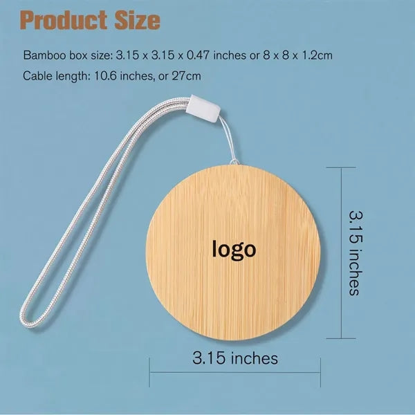 Multi USB Adapter Kit Fast Charging Cable Bamboo Storage Box