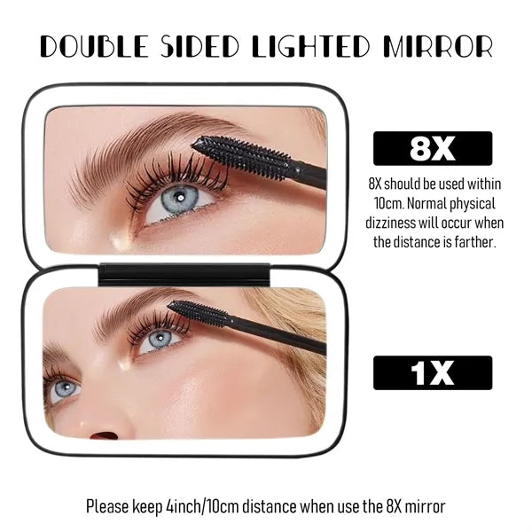 USB Rechargeable Handheld LED Makeup Mirror