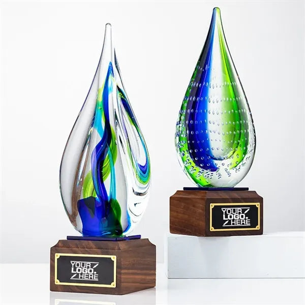 Wooden Crystal Glass Trophy Award