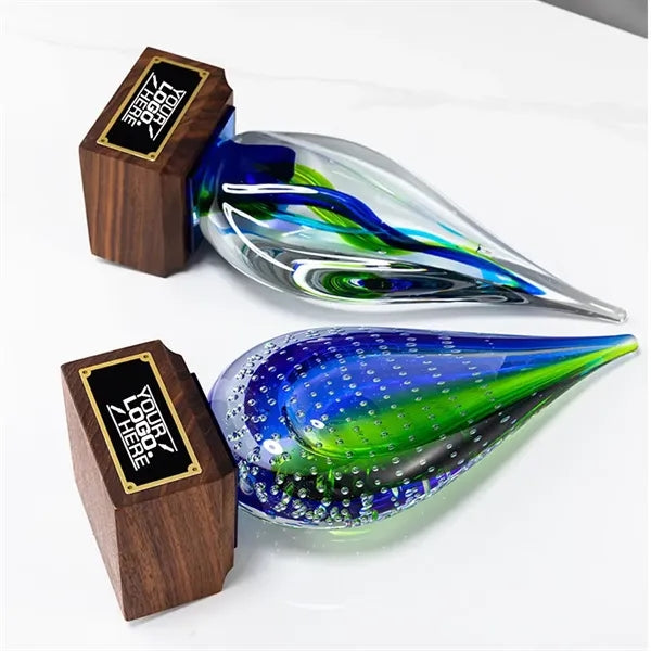 Wooden Crystal Glass Trophy Award