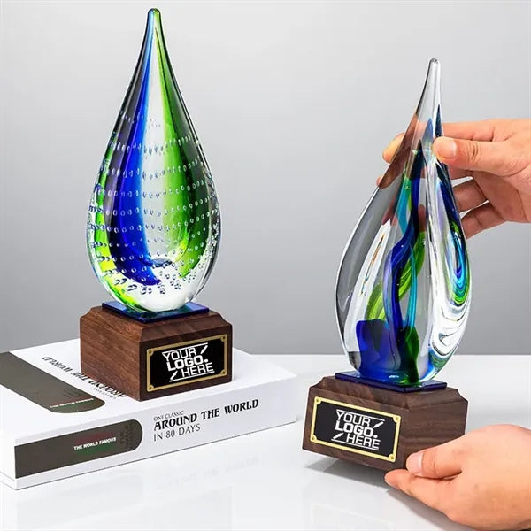 Wooden Crystal Glass Trophy Award