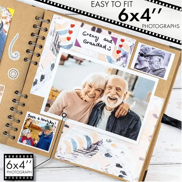 60 Pages 8 Inch Kraft Paper Scrapbook Album Memory Book