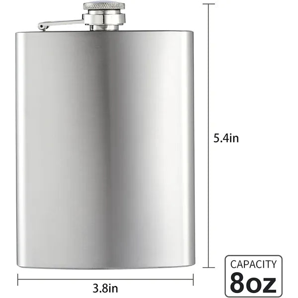8OZ Stainless Steel Flagon With Funnels