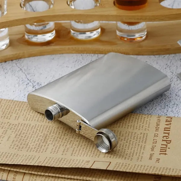 8OZ Stainless Steel Flagon With Funnels
