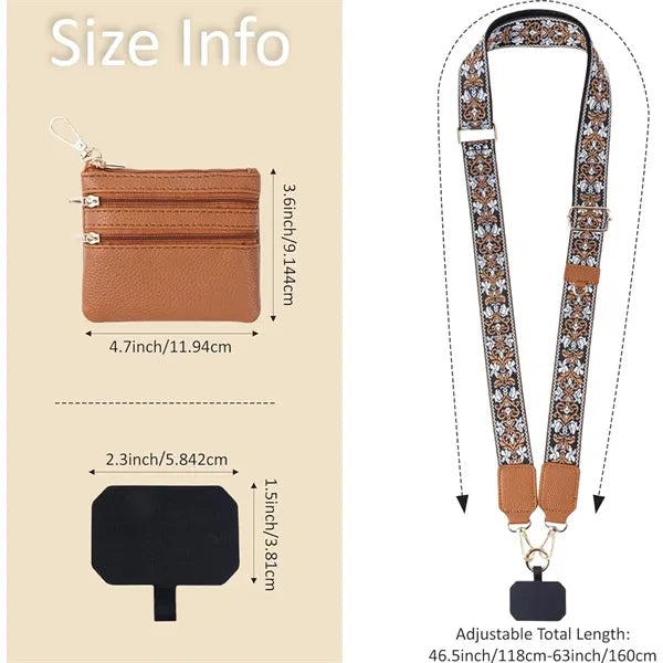 Phone Lanyard Adjustable Wallet Crossbody