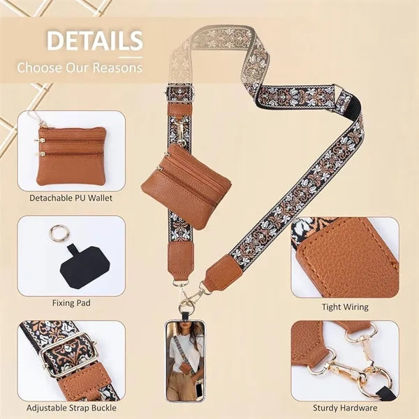 Phone Lanyard Adjustable Wallet Crossbody