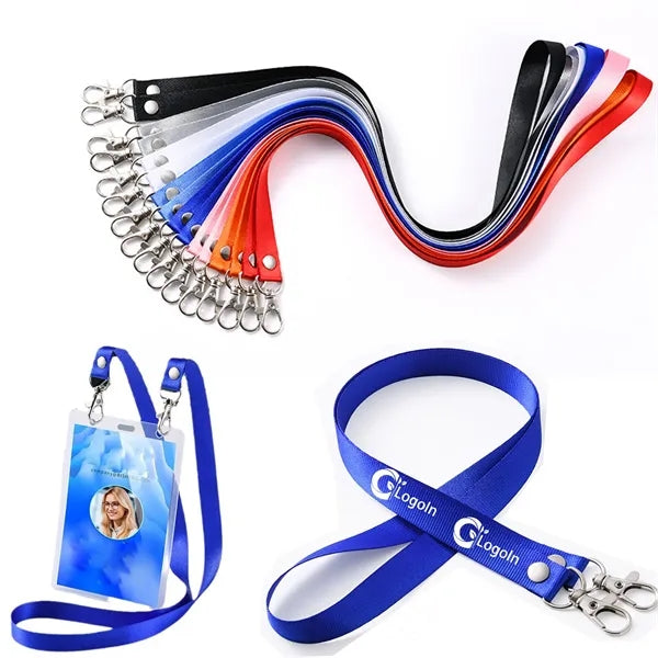 Double Clip Lanyard 2 Hook ID Badge Neck Strap
