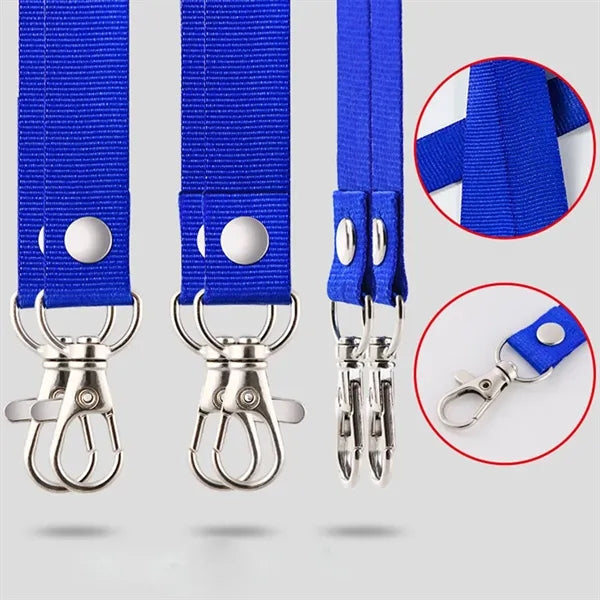 Double Clip Lanyard 2 Hook ID Badge Neck Strap