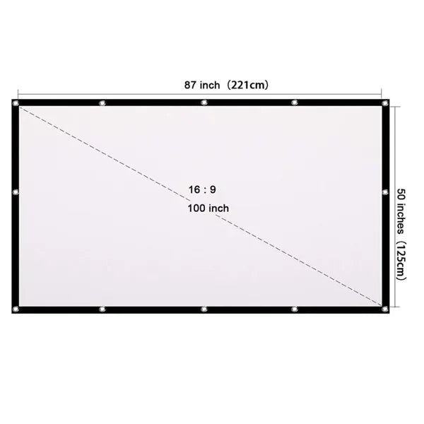 100 Inch Projector Screen for Outdoor and Indoor Cinema