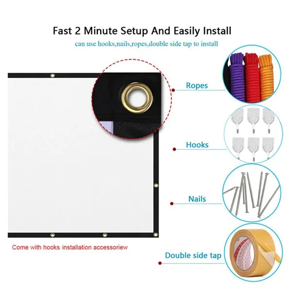 100 Inch Projector Screen for Outdoor and Indoor Cinema