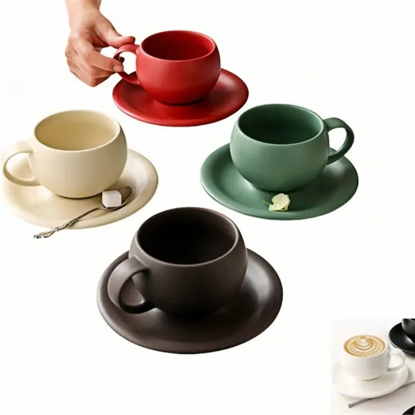 10 Oz. Ceramic Coffee Cup with Saucer