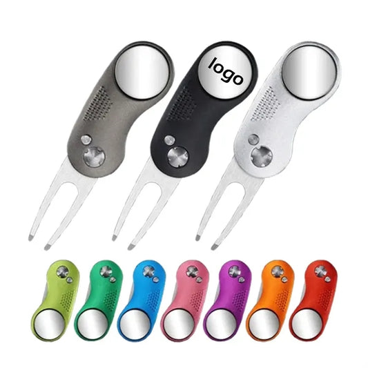Fold-Out Golf Divot Tool With Magnetic Disc