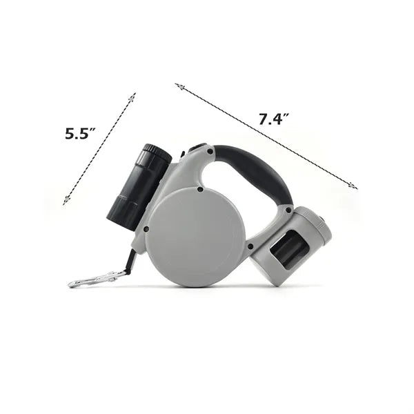 Automatic Retractable Pet Leash with Flashlight and Storage