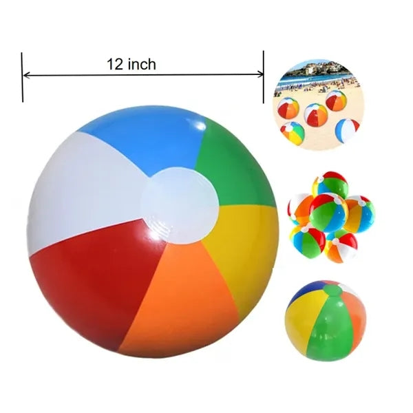 12' Rainbow Colored water Toy Unisex Pool Splash Beach Ball