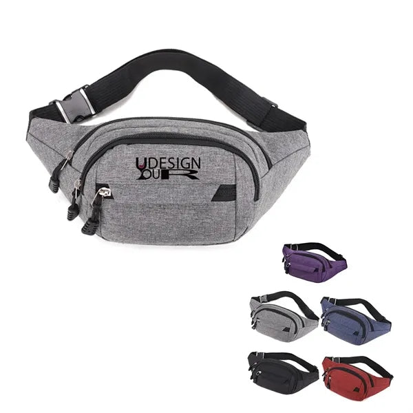 Large Crossbody Fanny Pack With 4-Zipper Pockets for Travel