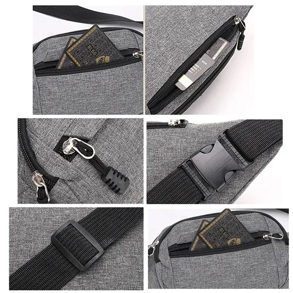 Large Crossbody Fanny Pack With 4-Zipper Pockets for Travel