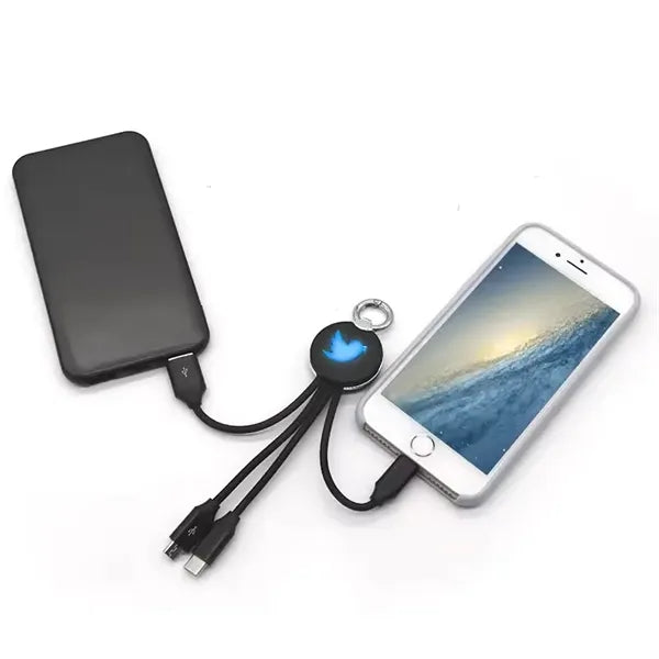 Led Light 3 In 1 Keychain Charging Cable