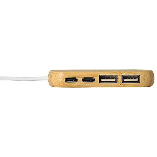 Mini Bamboo Four-port USB&Type-C Hub