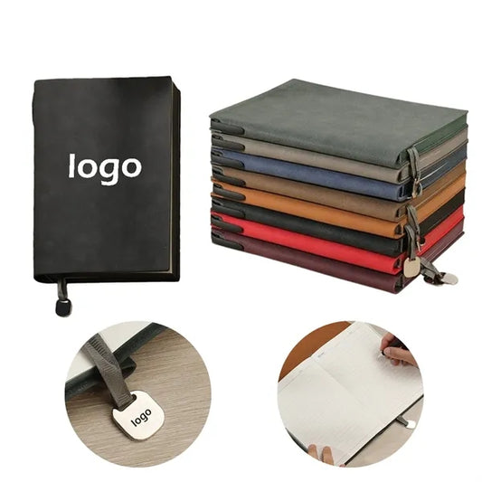 A5 PU Notebook with Metal Patch Bookmark