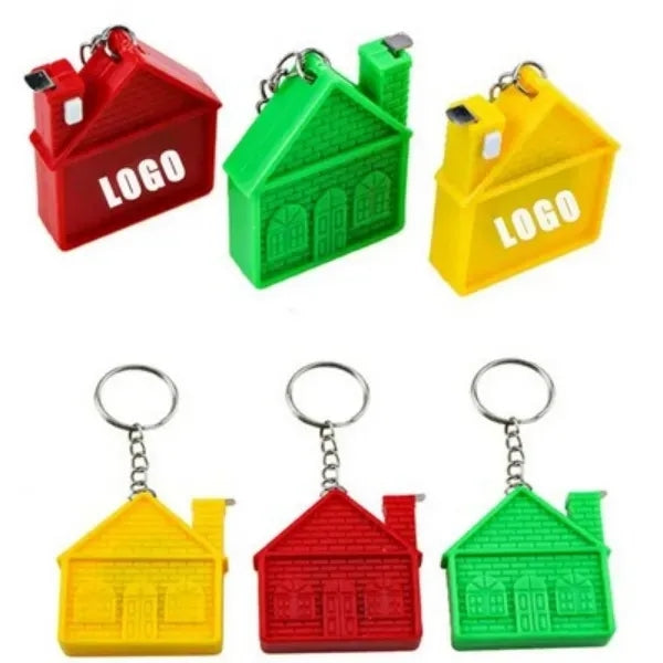 House Shape Keychain With Tape Measure