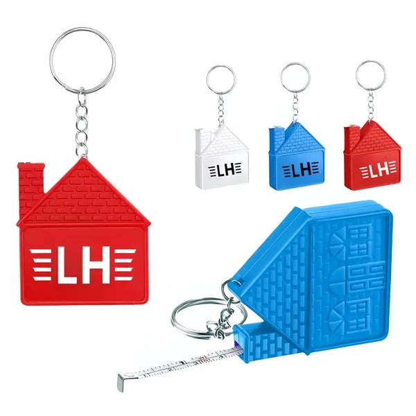House Shape Keychain With Tape Measure