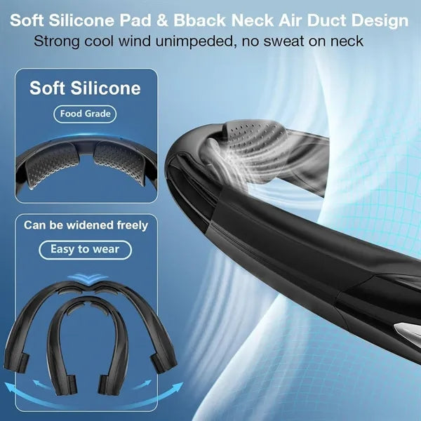Rechargeable Hands Free 6-Speed Wearable Neck Fan