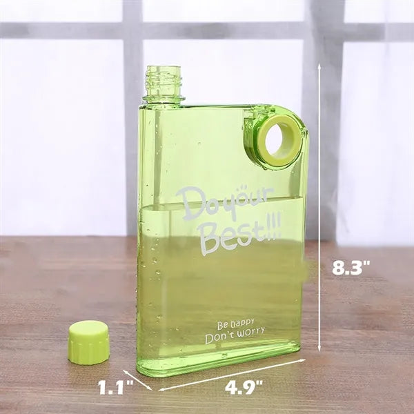 12oz Square Portable PP Plastic Water Bottle