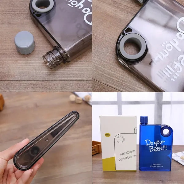 12oz Square Portable PP Plastic Water Bottle