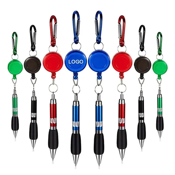 Retractable Badge Reel Pen Belt Clip and Carabiner