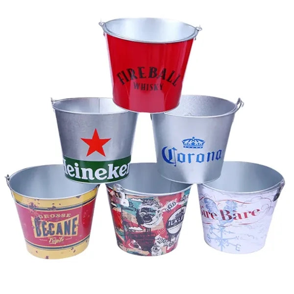 169oz Full-Color Printed Metal Party Ice Bucket