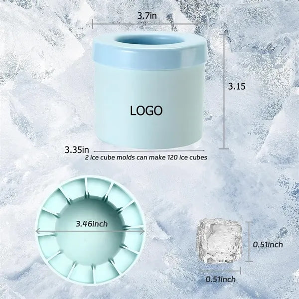 3D Decompress Cylinder Silicone Ice Cube Bucket Mold Cup