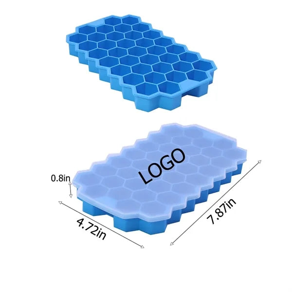 Creative Silicone Honeycomb Ice Cube Mold Tray With Cover