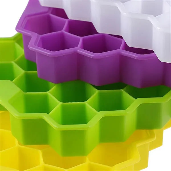 Creative Silicone Honeycomb Ice Cube Mold Tray With Cover