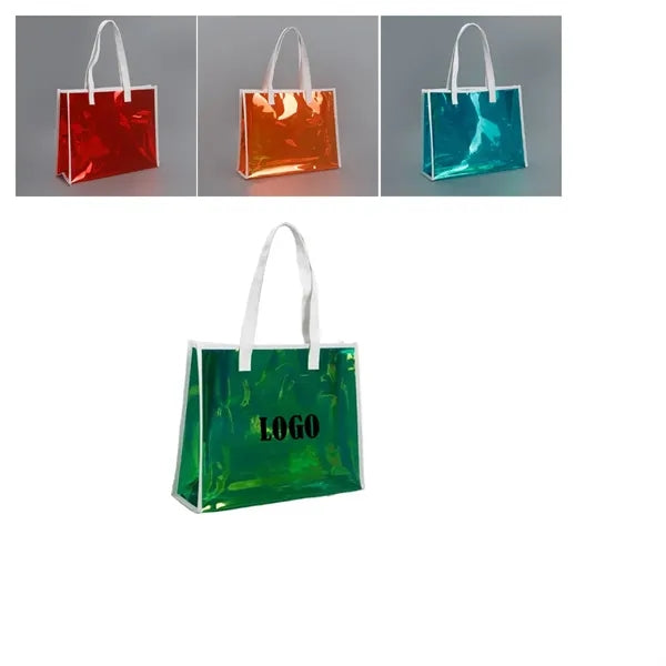 PVC Laser Iridescent Gift Tote Bag