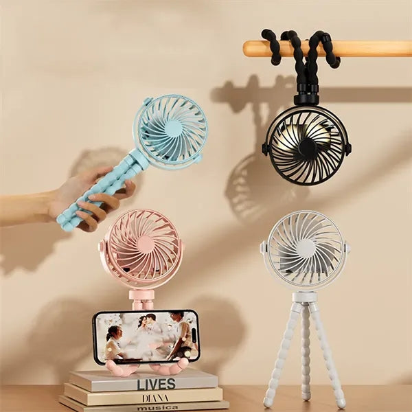 Adjustable Octopus Fan with Night Light USB Charging