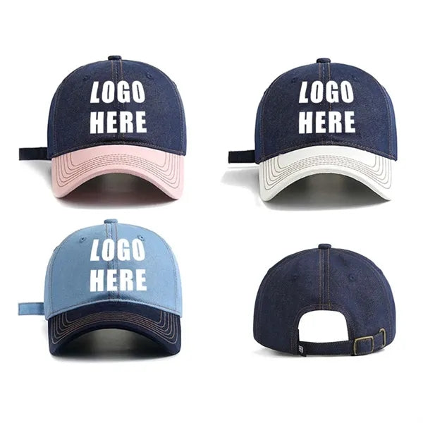 Embroidered Sporty Casual Denim Baseball Cap
