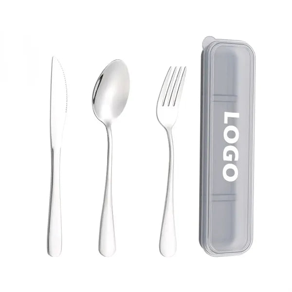 Portable Stainless Steel Cutlery Set with PP Storage Case