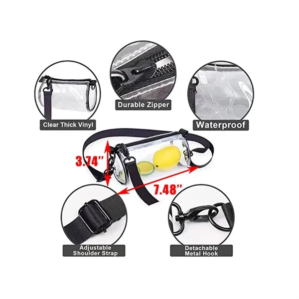 Waterproof Vinyl Crossbody Bucket Cosmetic Bag