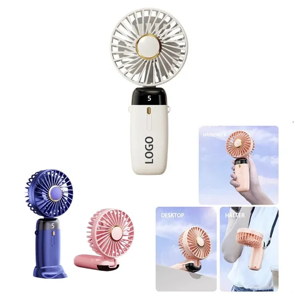 Mini Portable Desktop Folding Digital Display Small Fan