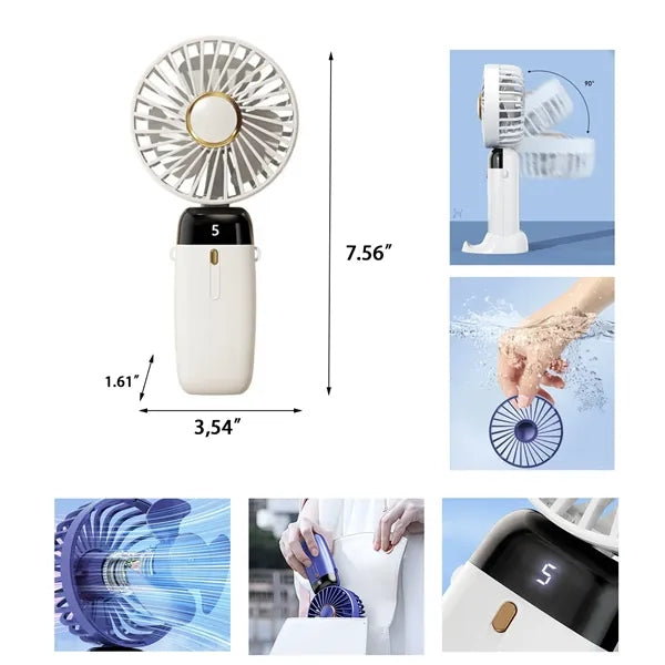 Mini Portable Desktop Folding Digital Display Small Fan