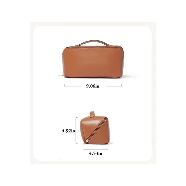 5-Zone Waterproof PU Pillow Makeup Bag