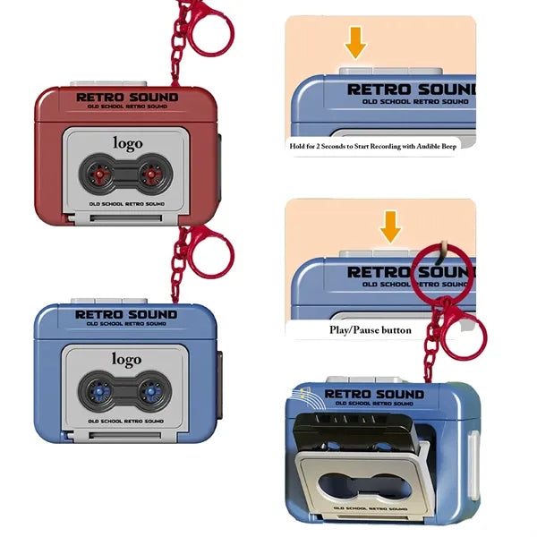 Recordable Retro Tape Recorder Keychain